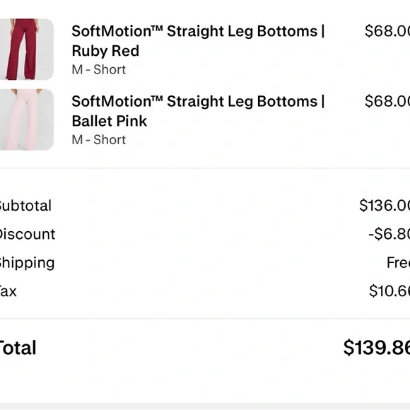 Oner Active Red Straight Leg Pants - Picture 3 of 3